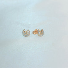 Star Studs Gold Plated Celestial Earrings, Dainty Round Star Studs, Gift For Her