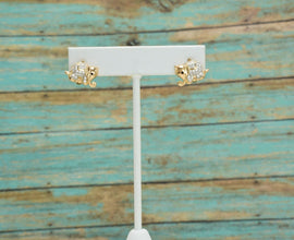 Baby Elephants Small Gold Hoops - Everyday Cute Animal Lovers Gold Plated Earrings