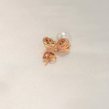 Dangly CZ Gold Plated Huggie Hoop Earrings with Pearl Drop, Bow/Ribbon Earrings