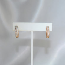 Round CZ Huggie Earring Gold Plated Hoop Earrings Gift For Her