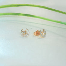 Star studs, Gold Plated Pushback studs, Dainty CZ Earrings, Gift For Women