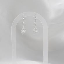 Floral Dangle Drop Earrings - 925 Sterling Silver - Bridal Statement Earrings