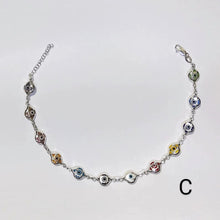 Multicolor Evil Eye Anklet -925 Sterling Silver -Protection Anklet -Gift for her