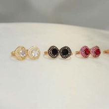 Gem Stone Hoop Huggie Red/Blue/White/Green/Black Stone Earrings for Women