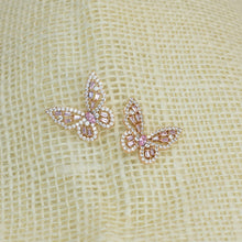 Butterfly Studs - Gold Plated Sparkling Mariposa Earrings for her