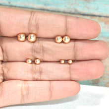 14K Solid Yellow Gold Ball Earrings, Dainty Screw Back Studs For Her( 3mm-6mm )