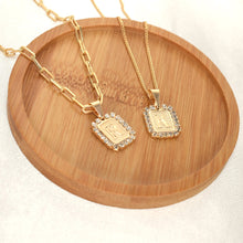 A-Z Initial Pendant Gold Plated Inital with Curb Chains Pendant Necklaces, PaperClip Layering Necklaces
