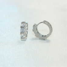 Silver Plated Huggies Hoops - Multi Color CZ Studded Earrings for Everyday Wear - Perfect gift for Wife, Daughter, Teenage Girls