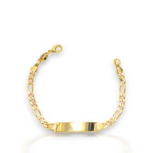 Baby ID Bracelets-Figaro Style- Cuban Style ID Bracelet - Gold Plated Bracelet-6