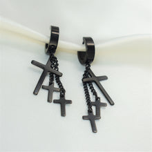Cross Stainless Steel Hoop Earrings for Men/Women Dangle Drop Earrings