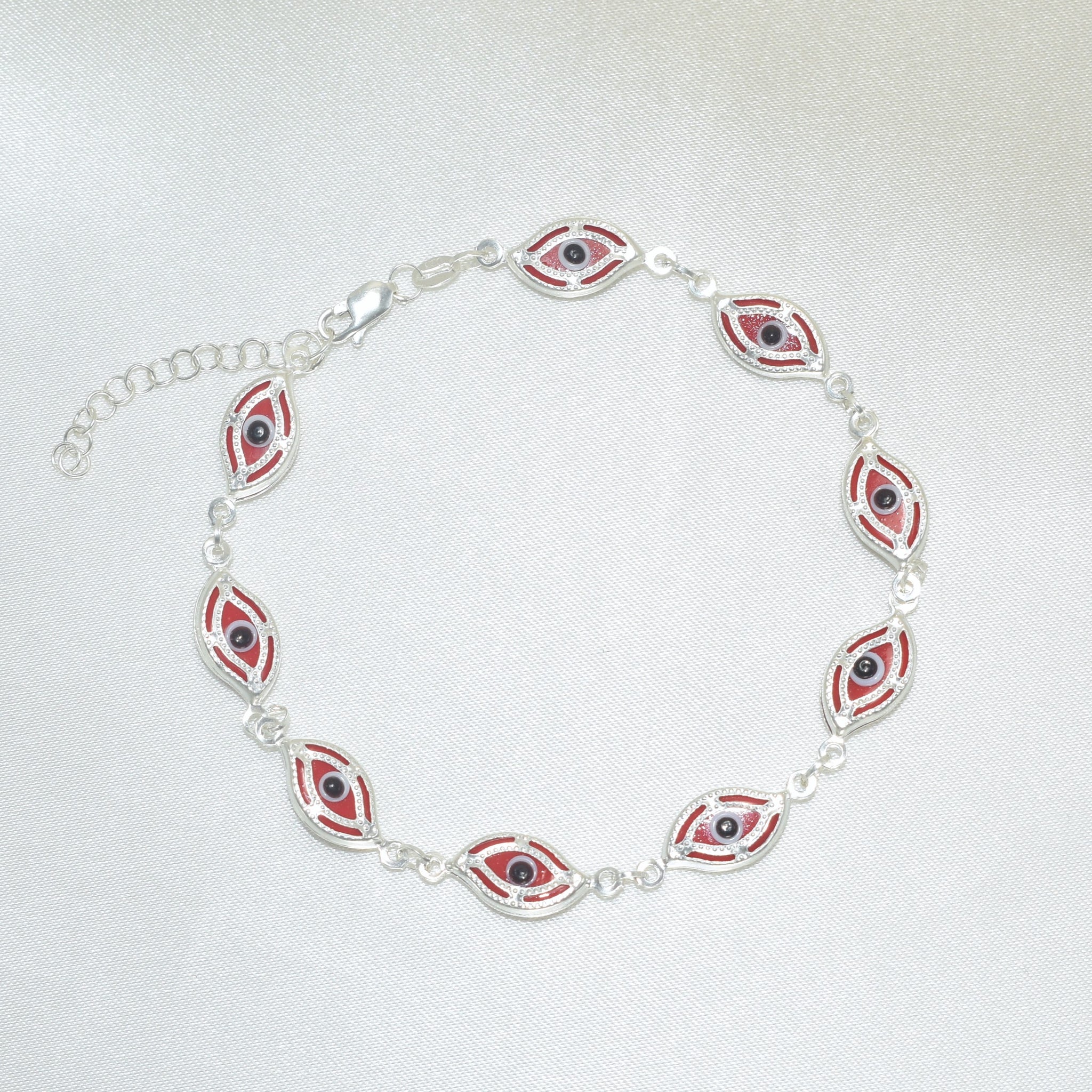 Red Evil Eye Bracelet, Eye Protection Bracelet, Ojo Pulsera, Gift For her-7.5"