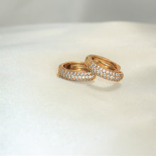 Round CZ Huggie Earring Gold Plated Hoop Earrings Gift For Her