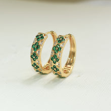 Clover earrings, mini hoops huggies minimalist daisy flowers small earrings, Small Crystal Hoops, Four-leaf Clover Earrings, women earrings