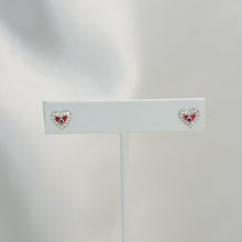 Evil Eye studs - Sterling Silver Heart Studs Dainty Earrings for her