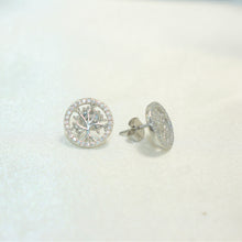 Round 925 Sterling Silver Studs, Dainty CZ Tree Earrings, Gift for Her