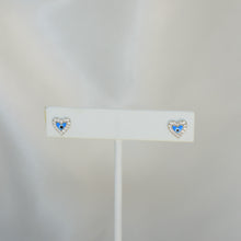 Evil Eye studs - Sterling Silver Heart Studs Dainty Earrings for her