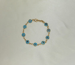 Evil Eye Bracelets, 14K Gold Plated Protection Bracelet, Blue, Red, Multi -Baby