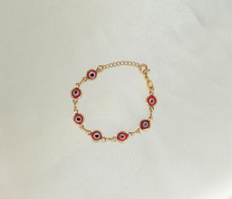 Evil Eye Bracelets, 14K Gold Plated Protection Bracelet, Blue, Red, Multi -Baby