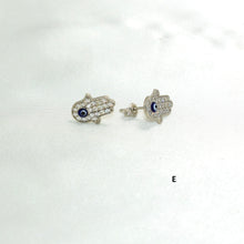 Evil Eye Stud Earrings 925 Sterling Silver Ojo Protection Studs Gift For Her