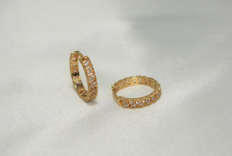 Infinity, Baguette Round Huggies, Gold Plated Huggies, Dainty Circle Hoops, CZ Bow Ribbon Huggies, Double Huggies, Colorful Small Huggies