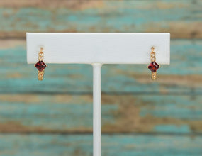 Single Stone CZ Huggie Earrings, Gold Plated Hoop, Prong Earring, For her, Women