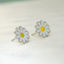 Sterling Silver Daisy flower Stud Earrings and Necklace Jewelry Set Gift For Her