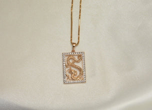 Dragon Pendant Necklace - 14K Gold Plated Charm Necklace for Men, Women