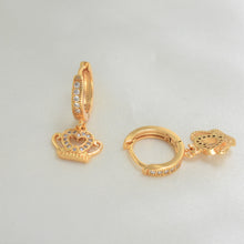 Crown Drop Earrings - Quinceañera Gold Plated Princess Earrings - Birthday Gift for Daughter