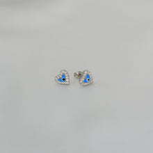 Evil Eye studs - Sterling Silver Heart Studs Dainty Earrings for her