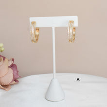 Large Huggie Hoops,Gold Plated Hoop Earrings,Large Earrings with CZ,Gift For Her