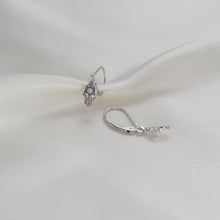 Hamsa Hand Leverback Earring - Dangle Drop 925 Sterling Silver Earrings for her