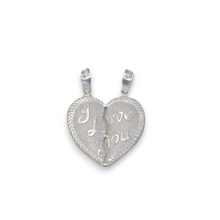 Couple Heart Love Pendant 925 Sterling Silver Split Heart Necklace Gift for lovers