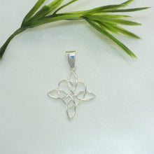 Witch Knot Pendant 925 Sterling Silver Necklace, nudo de bruja