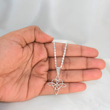 Witch Knot Pendant 925 Sterling Silver Necklace, nudo de bruja