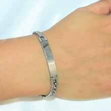 Men's Cuban Link ID Bracelet • Stainless Steel ID Bracelet for Men and Women • Cuban Link Bracelet • Gift