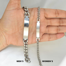 Men's Cuban Link ID Bracelet • Stainless Steel ID Bracelet for Men and Women • Cuban Link Bracelet • Gift