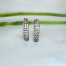 Silver Plated Paved Huggies Hoops - CZ Sparkling Minimalist Earrings Perfect for Everyday Look