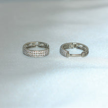 Silver Plated Paved Huggies Hoops - CZ Sparkling Minimalist Earrings Perfect for Everyday Look