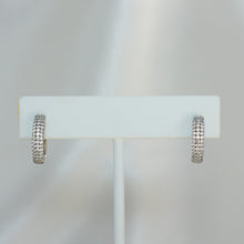 Silver Plated Paved Huggies Hoops - CZ Sparkling Minimalist Earrings Perfect for Everyday Look