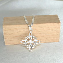 Witch Knot Pendant 925 Sterling Silver Necklace, nudo de bruja