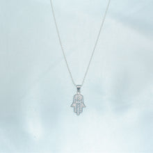 Hamsa Hand Pendant with Star of David Necklace - 925 Sterling Silver Necklace - Protection Jewelry
