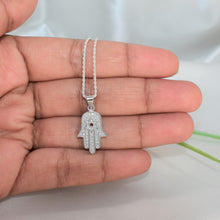 Hamsa Hand Pendant with Star of David Necklace - 925 Sterling Silver Necklace - Protection Jewelry