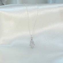 Hamsa Hand Pendant with Star of David Necklace - 925 Sterling Silver Necklace - Protection Jewelry