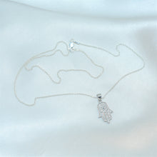 Hamsa Hand Pendant with Star of David Necklace - 925 Sterling Silver Necklace - Protection Jewelry