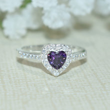 Halo Heart CZ Rings, 925 Sterling Silver, Anillos De CZ, Engagement Ring, Gift