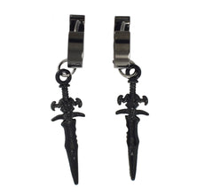 Stainless Steel Silver Dagger Earrings