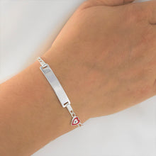 Sterling Silver Baby Evil Eye ID Bracelet Heart EvilEye Customized Bracelet-5.5