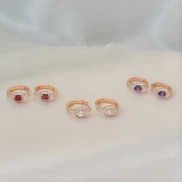 Birthstone Huggies Hoops - Minimalist Gold Plated Gemstone Earring For her - Perfect Gift for wife