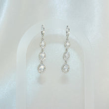 Bridal Silver Plated Long Earrings - Dangle Drop Clip On Earrings Gift For Her