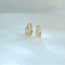 Baguette Gold Hoops - Elegant Minimalist Gold Plated Everyday Earrings Stack for her - Birthday Gift for her